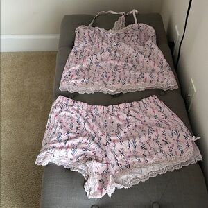 Laura Ashley Light Pink Floral Pajama Set